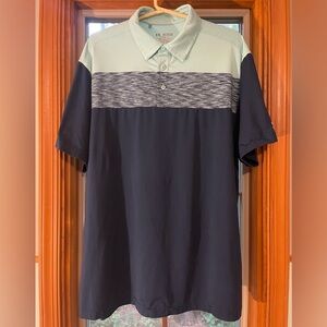 Under Armour Mens Heat Gear Loose Teal & Blue Golf Polo Short Sleeve Shirt 2XL